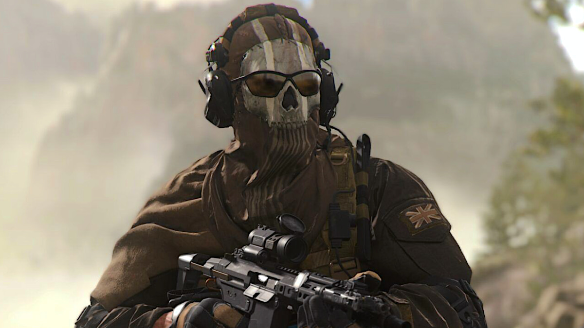 A Imagem mostra o personagem Ghost do jogo Call Of Duty Modern Warfare 2.