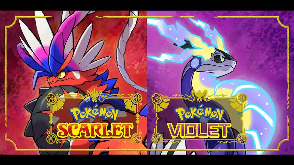 A imagem mostra os pokémons de destaque dos jogos Pokémon Scarlet & Violet lado a lado