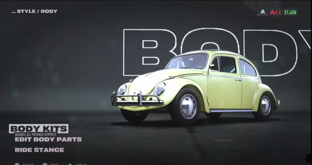 Image showing Beetle in Need for Speed ​​Unbound in the customization menu