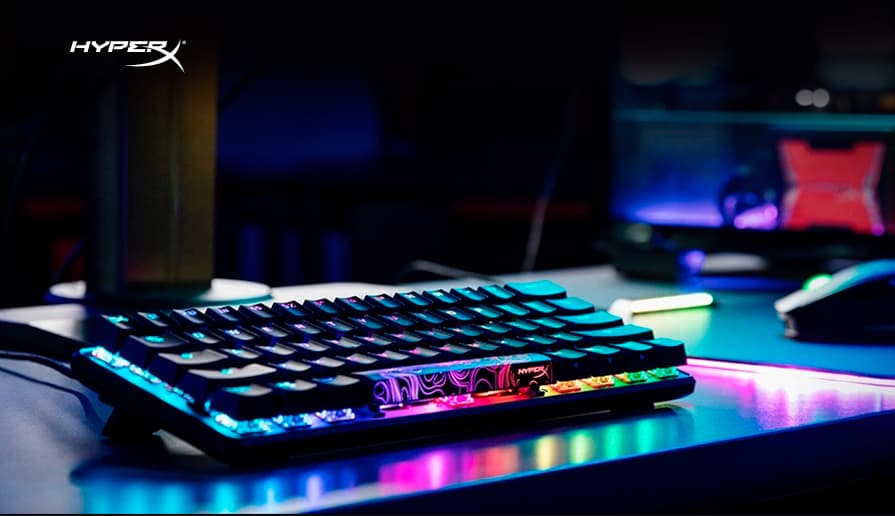 Imagem de um dos teclados gamers em promoção na kabum, o Hyper-X Alloy