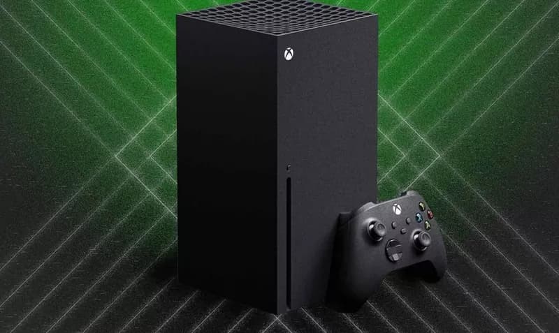 Imagem do Xbox Series X ao lado de um controle.