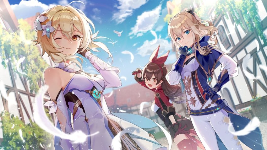 Banner de divulgação personagens de Genshins Impact