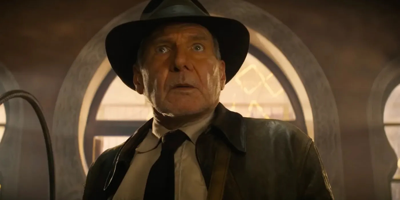 Harrison Ford no papel de Indiana Jones no quinto filme da franquia