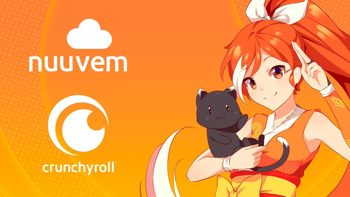 A imagem anuncia a parceria entre Crunchyroll e Nuuvem