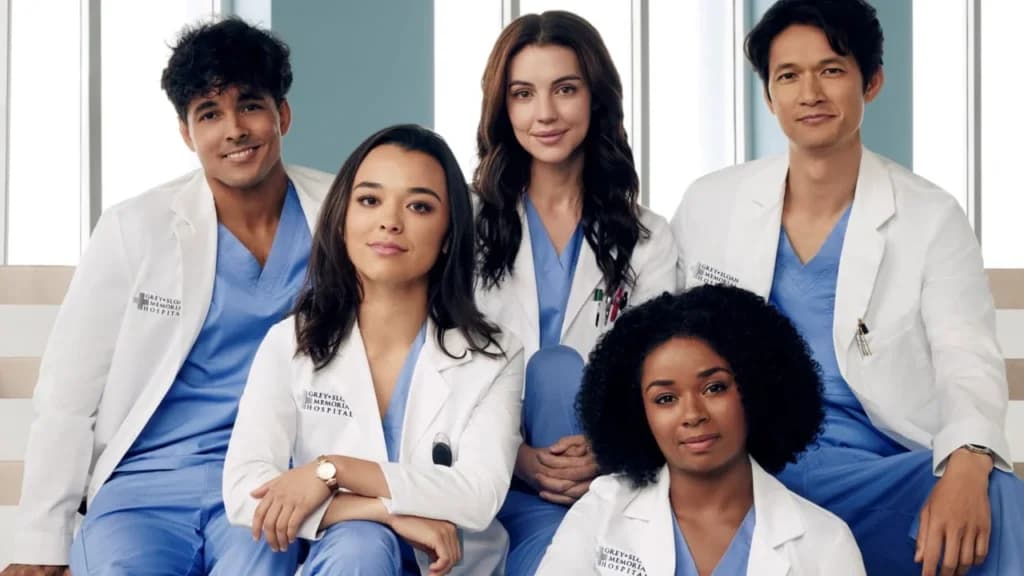 Imagem dos personagens da 19a temporada de Grey's Anatomy