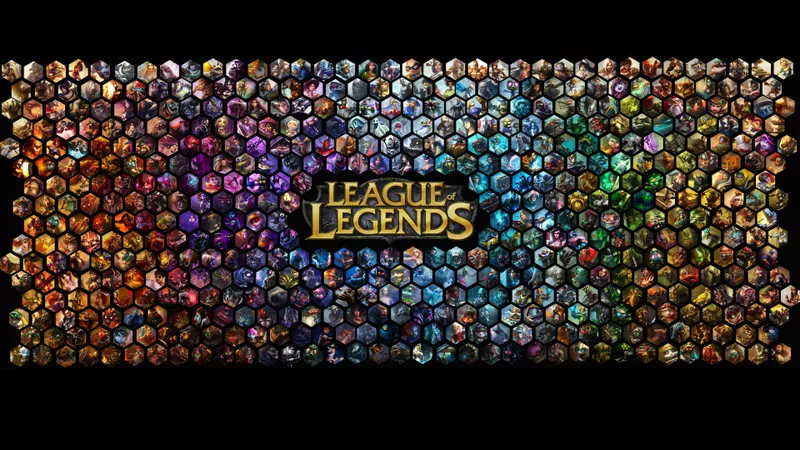 Banner de divulgação com campeões de League of Legends