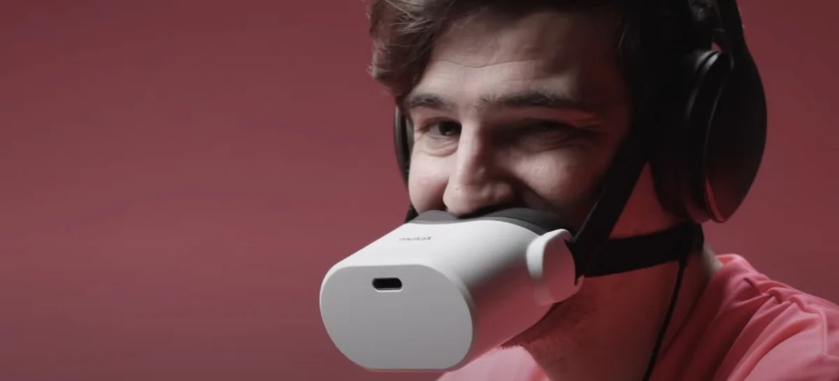 Imagem reprodução da Focinheira Gamer, o microfone Mutalk.