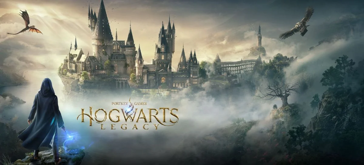 Banner oficial de divulgação do jogo Hogwarts Legacy
