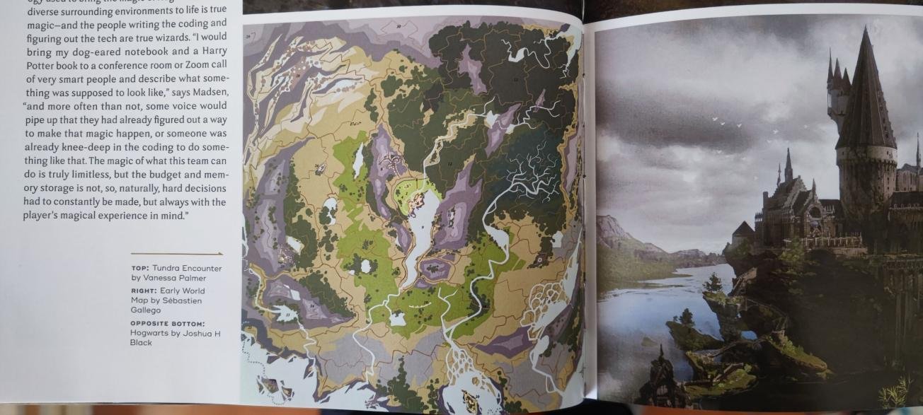 Mapa de mundo aberto do jogo Hogwarts Legacy