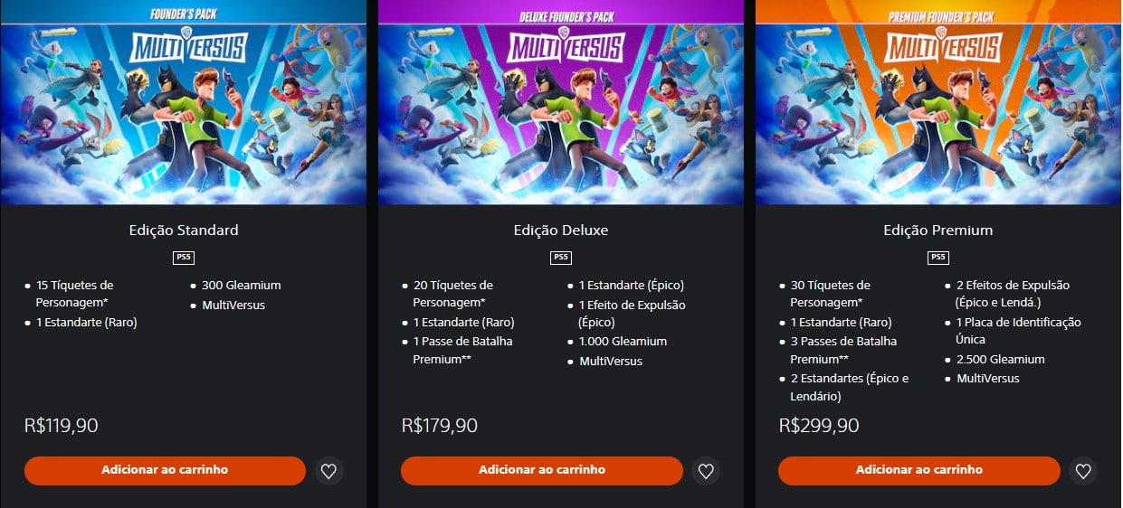 Pacotes de Fundador de MultiVersus