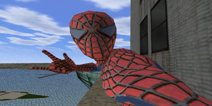 Imagem engraçada de spiderman 2, peter fazendo sinal do rock
