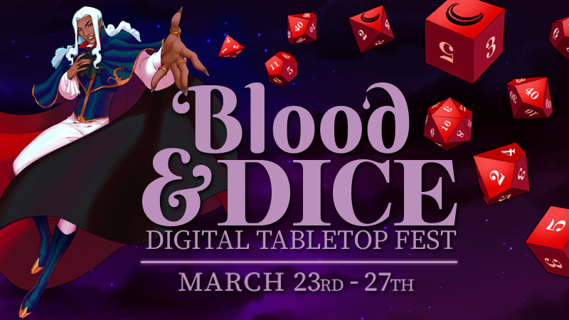 Banner promocional do evento Blood & Dice da Steam