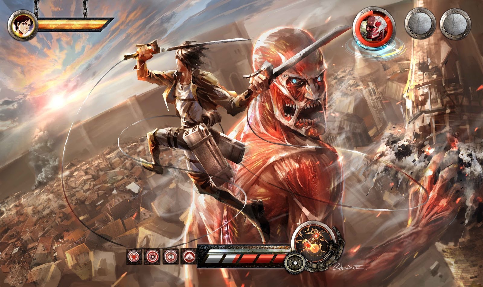 Banner de divulgação do jogo Attack on Titan 2