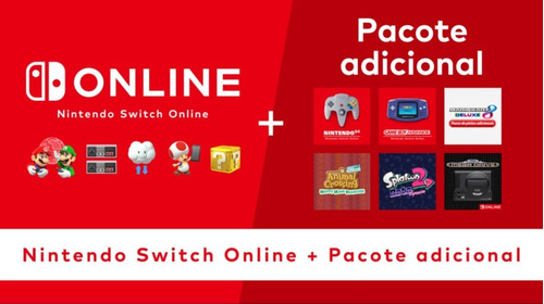 Banner de divulgação Nintendo Switch Online e pacote adicional