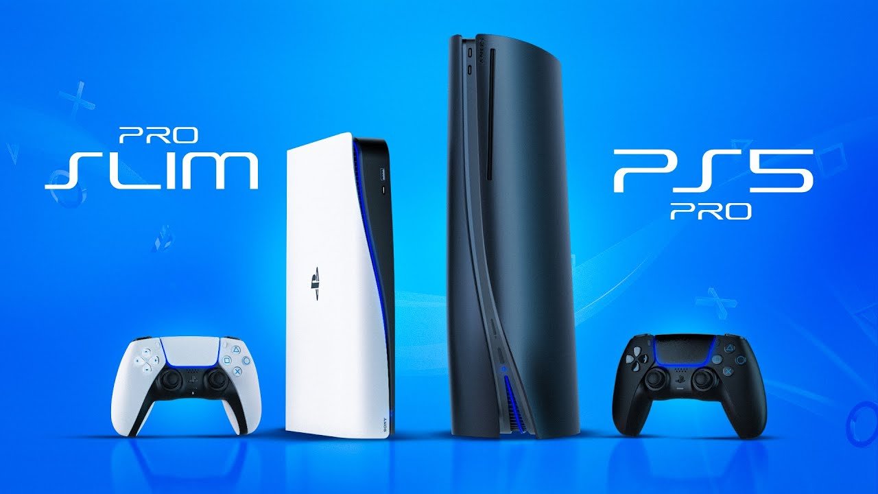 Imagem conceito do PS5 Slim e PS5 Pro