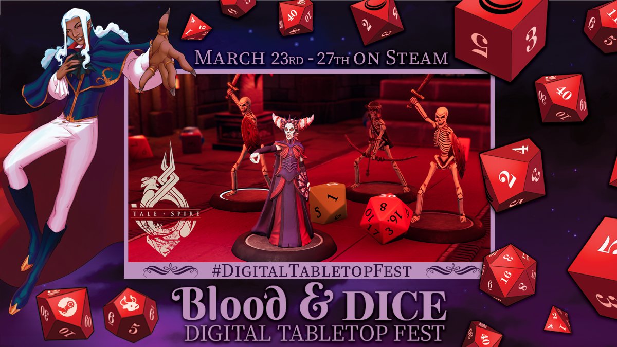 Banner de divulgação de promoções do evento Blood & Dice da Steam