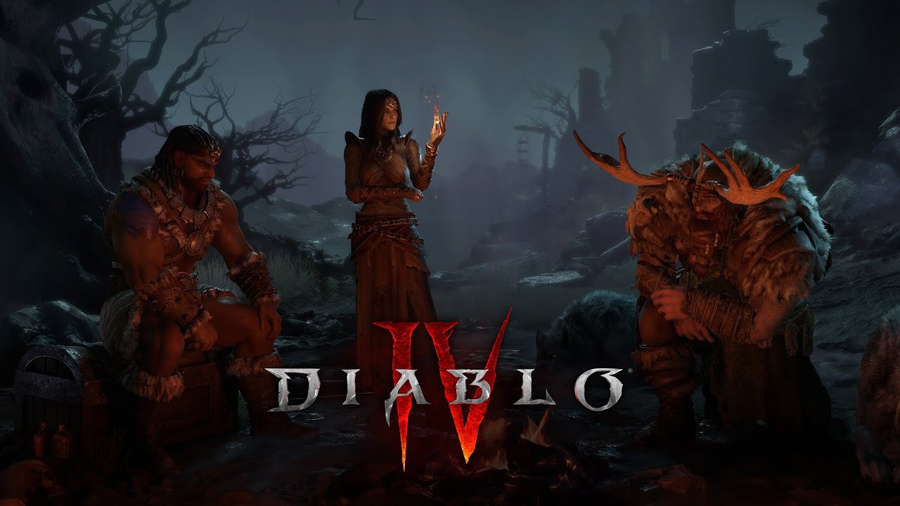 Banner de divulgação das classes jogáveis no jogo Diablo IV