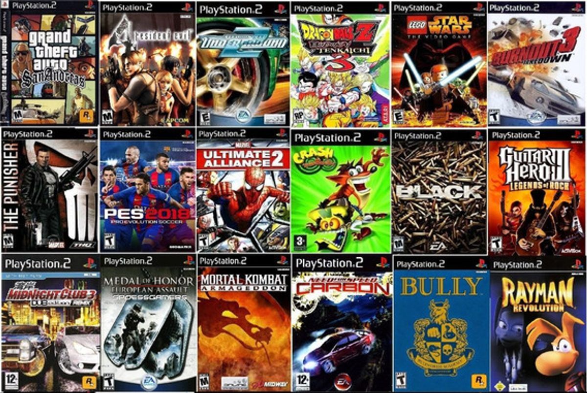 Diversas capas de jogos de PS2