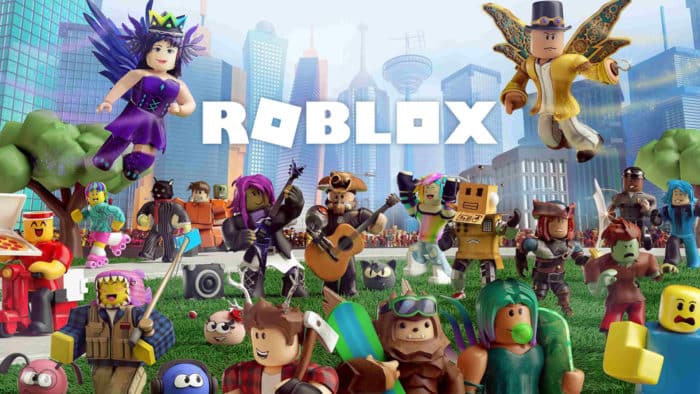 Banner de divulgação com personagens do jogo Roblox