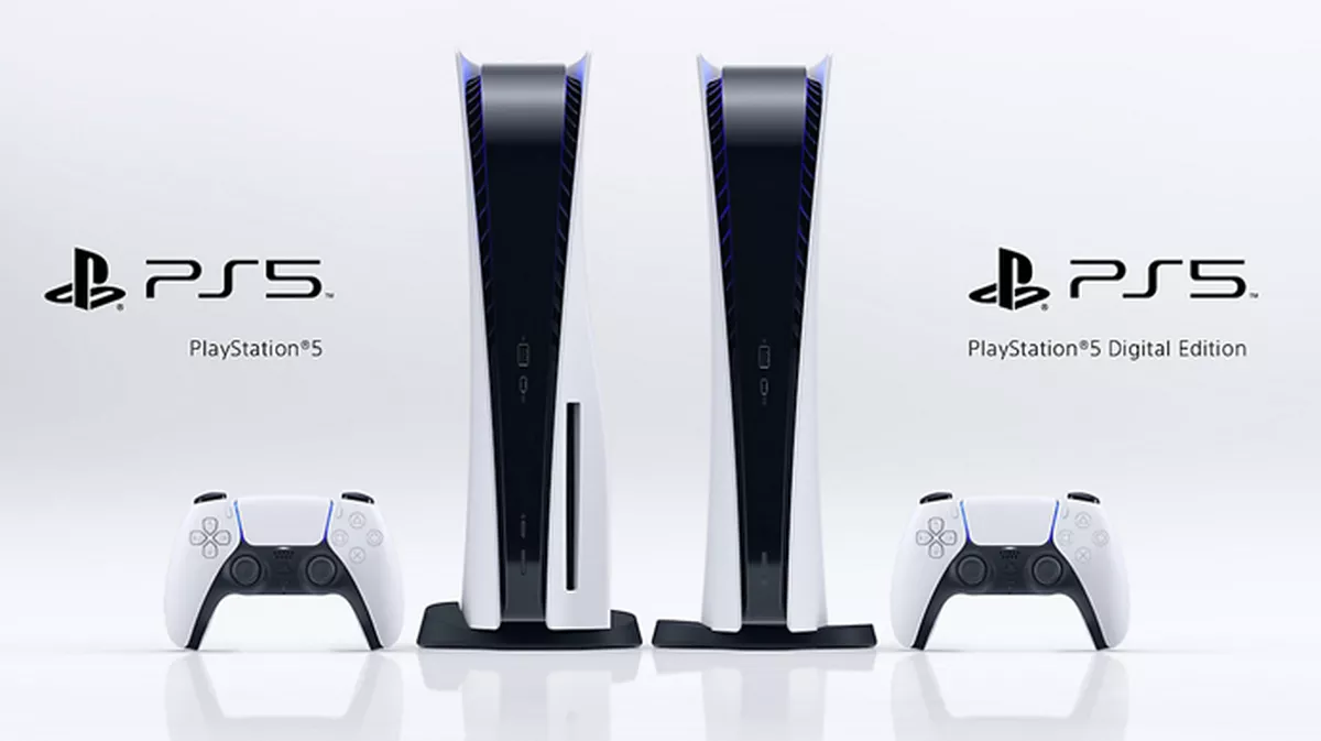 Banner de divulgação das duas versões do PS5 da Sony