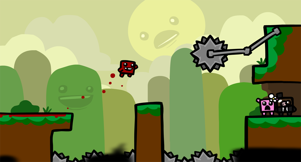 Captura de gameplay do jogo Super Meat Boy