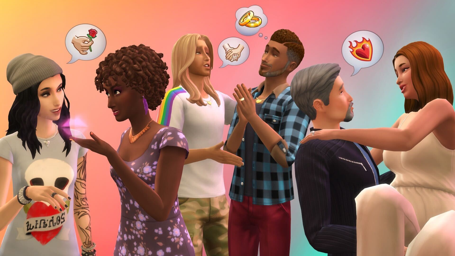 Banner mostrando relacionamentos do jogo The Sims 4
