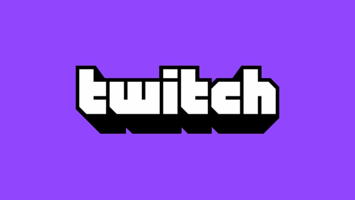 Logo da Twitch em um fundo lilás.