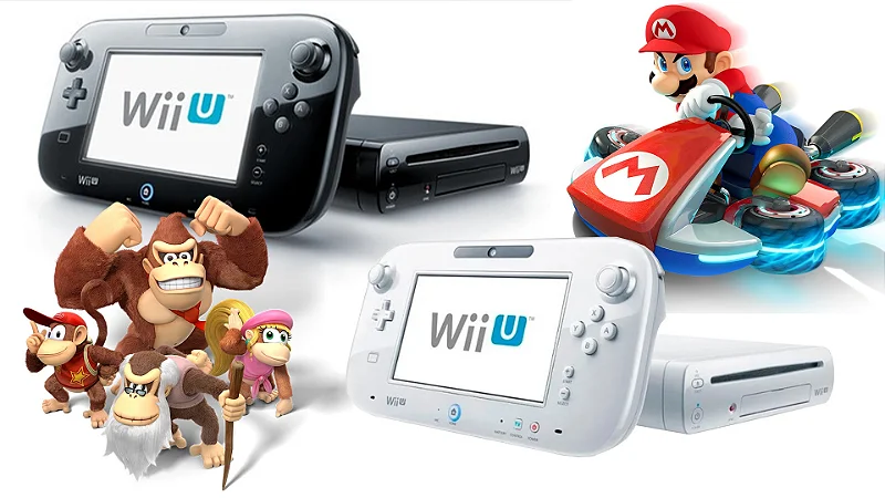 Imagem mostrando dois Wii U, um preto e um branco