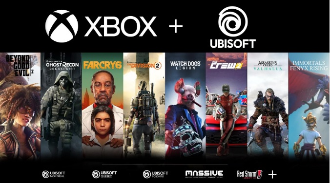 Banner sobre rumor da Xbox Game Pass se juntar com a Ubisoft Plus