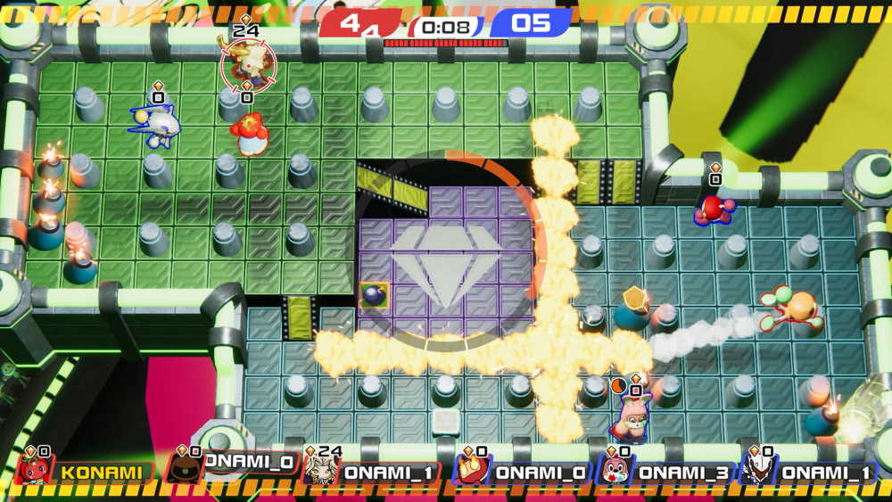 Imagem do modo de batalha Grand Prix do novo jogo da Konami, Super Bomberman R 2.