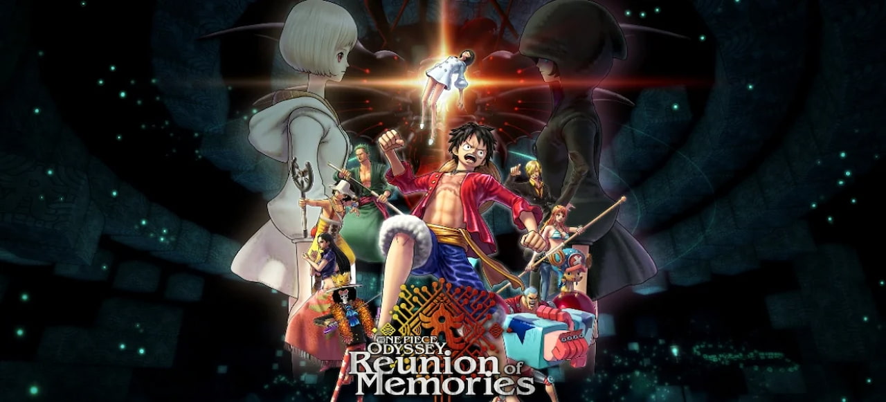 A imagem mostra o banner de divulgação de Reunion of Memories, nova DLC do Jogo One Piece Odissey
