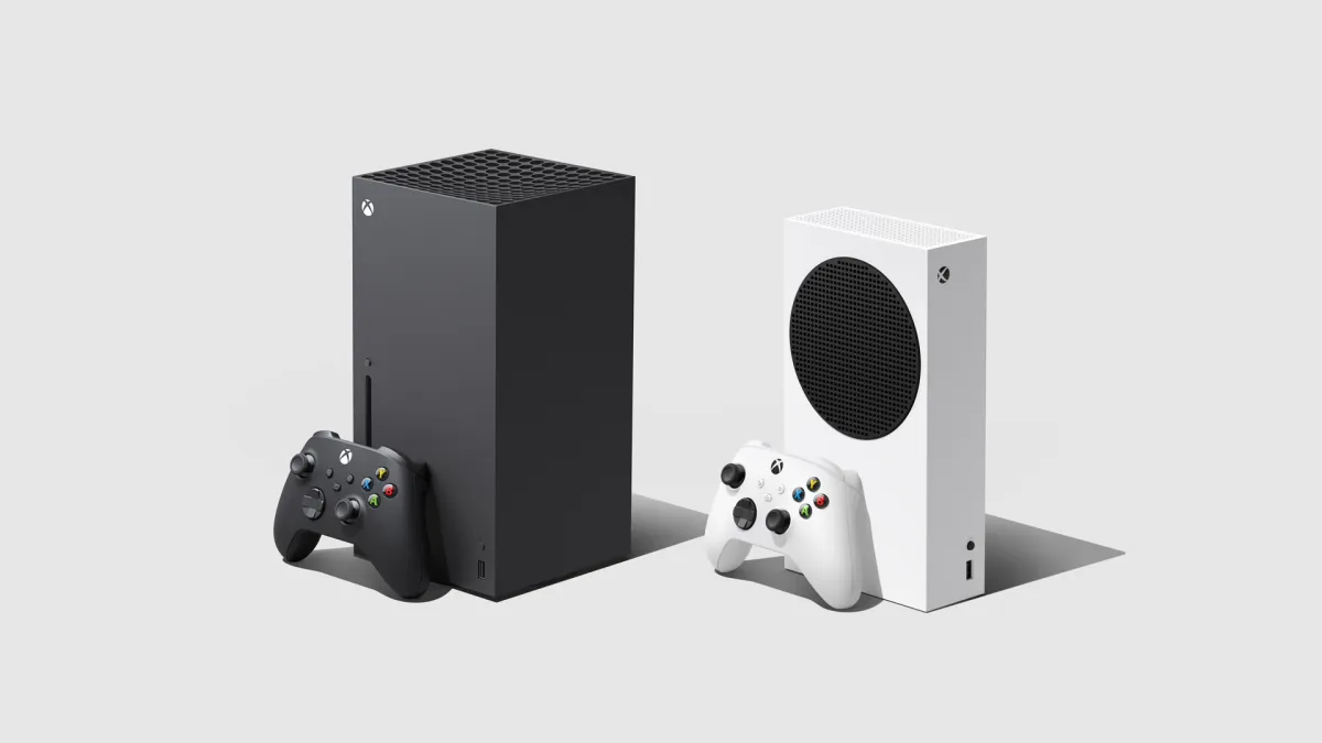 Banner de divulgação dos modelos Xbox Series X e S da Microsoft