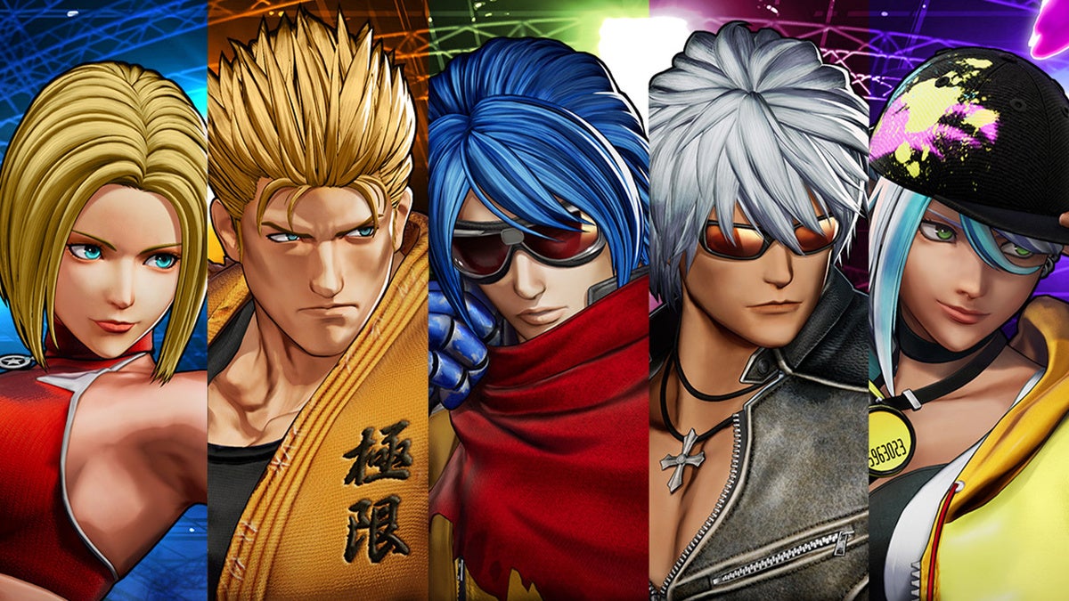 Imagem de diversos personagens do jogo The King of Fighters XV
