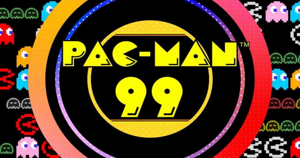 arte escrita pac-man 99 no estilo de arcade