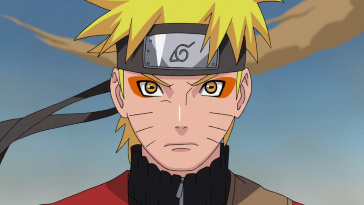 personagem naruto, menino loiro com sombra laranja nos olhos e faixa na cabeça