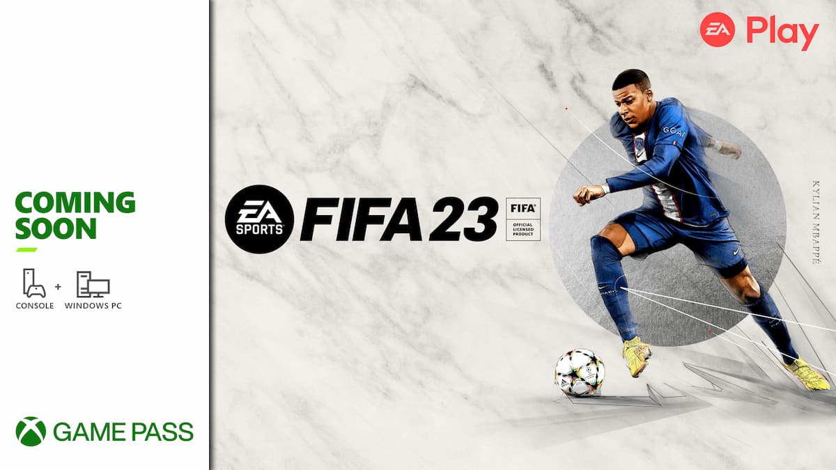 anúncio do FIFA 23 para Xbox game pass com o jogador mbappé
