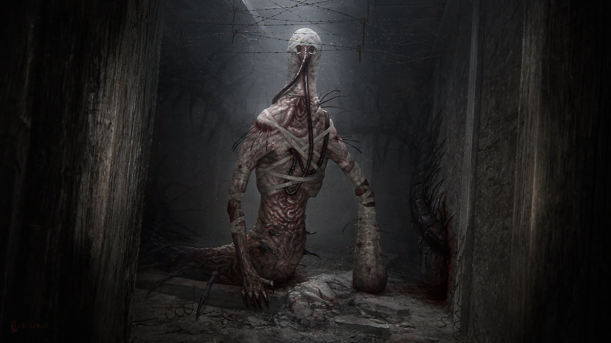 monstro parecido com múmia sem rosto do jogo de terror do xbox game pass "amnesia: the bunker"