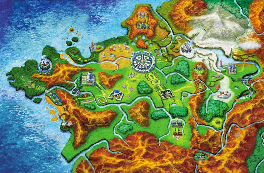 mapa de pokémon da região de kalos