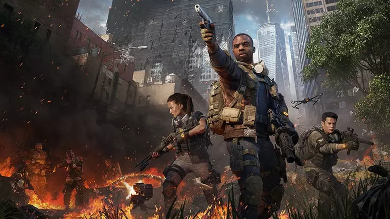 soldados em cidade sendo destruída no jogo da Ubisoft