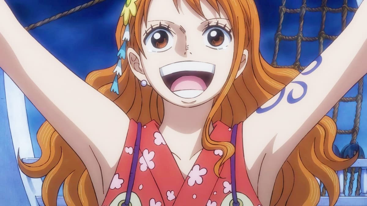 personagem nami de one piece mulher ruiva com grande olhos