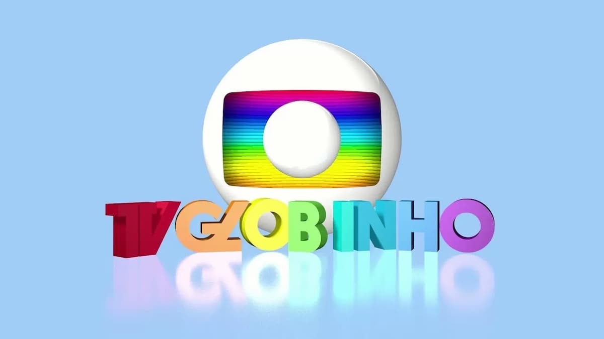simbolo da globo colorido com texto embaixo tv globinho