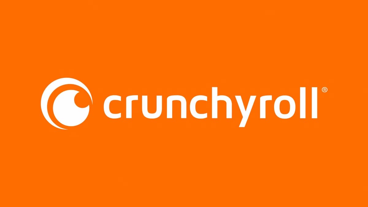 logo do aplicativo crunchyroll, nome branco em fundo laranja