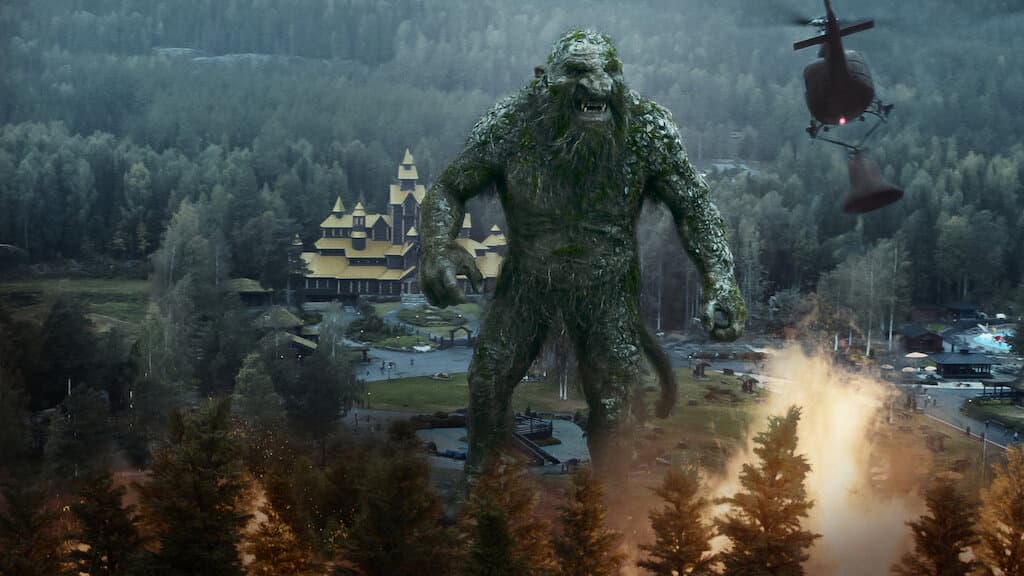 troll, criatura de pedras e vegetação gigante no filme o troll da montanha