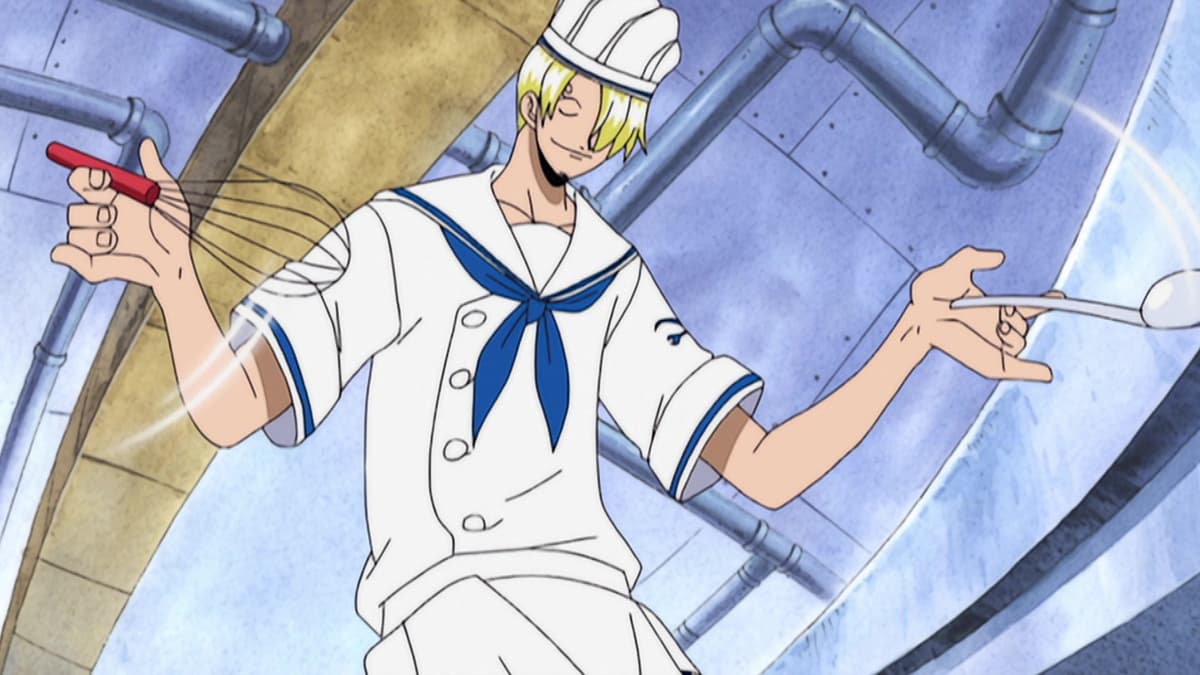 personagem de one piece sanji, cozinheiro loiro