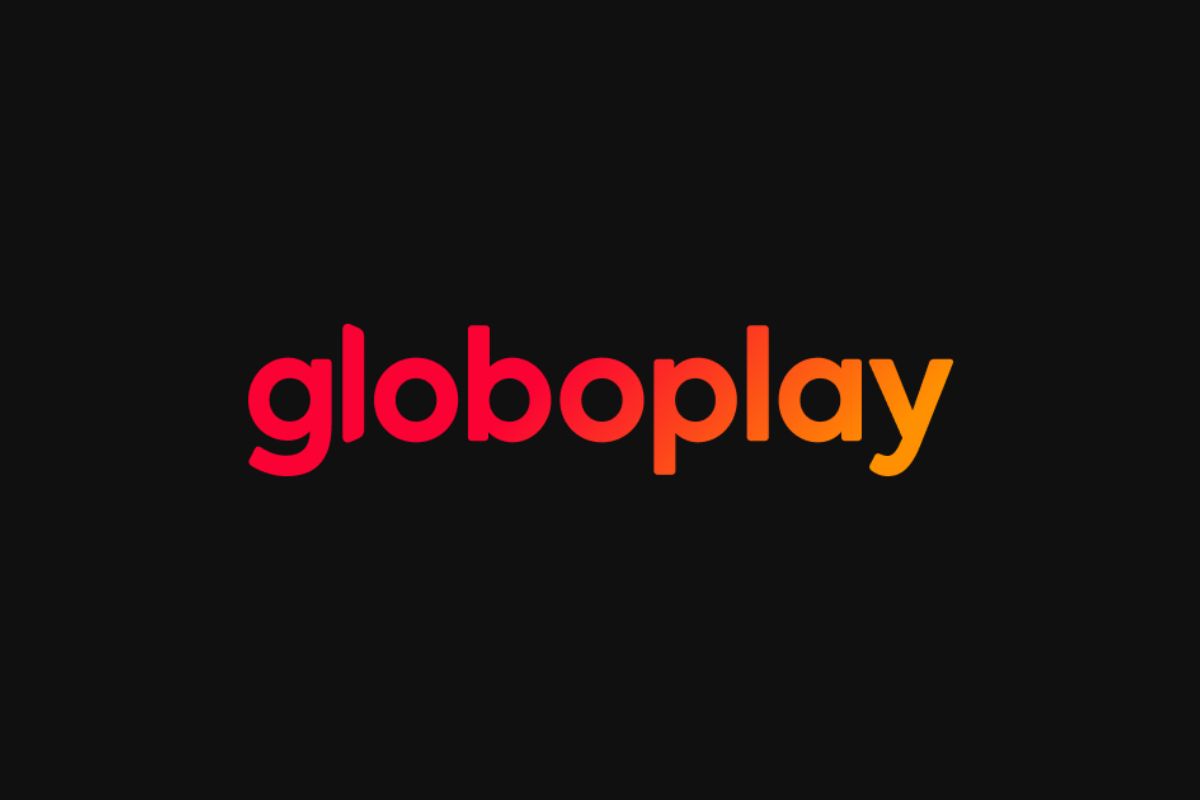 Globoplay. Logo do streaming Globoplay em um fundo preto.