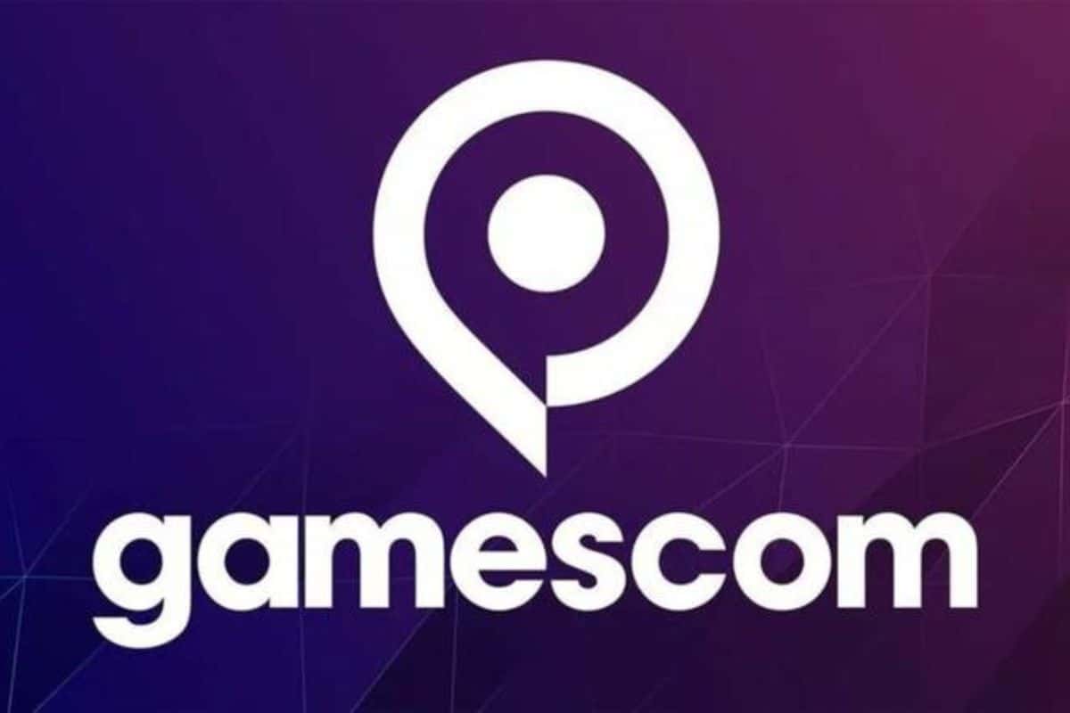 Logo do evento de games Gamescom acima do título do evento.